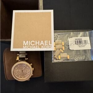 Michael Kors Ladies Parker Chronograph Rose Gold Watch
